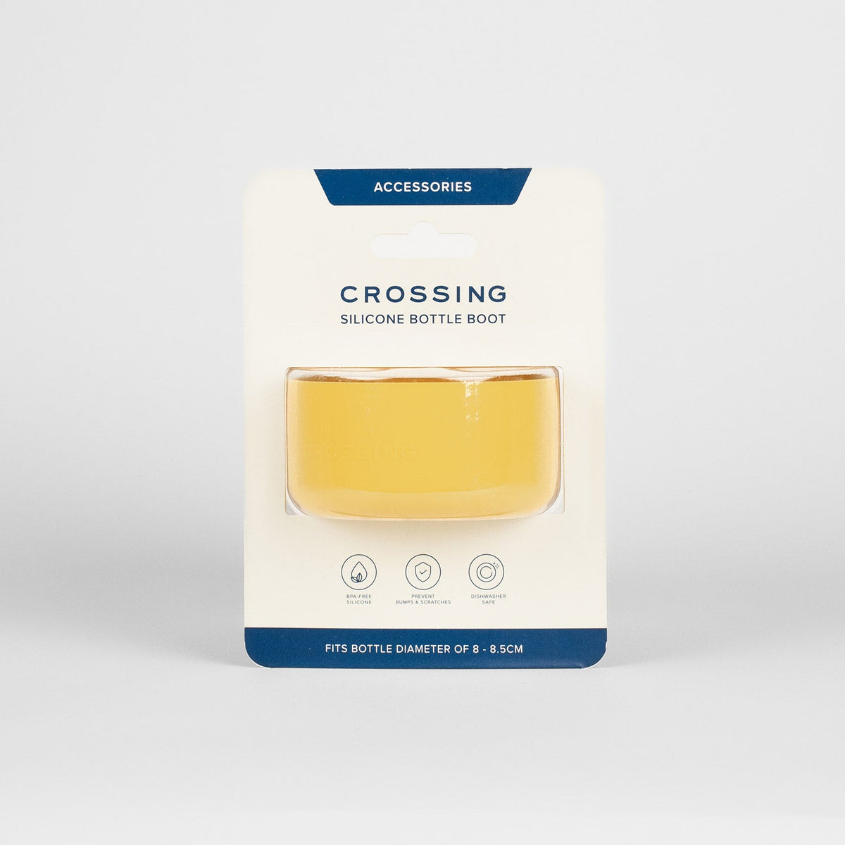 Crossing Silicone Water Bottle Boot - Fits Diameter 8-8.5cm (780ml) Blistered Pack - Yellow