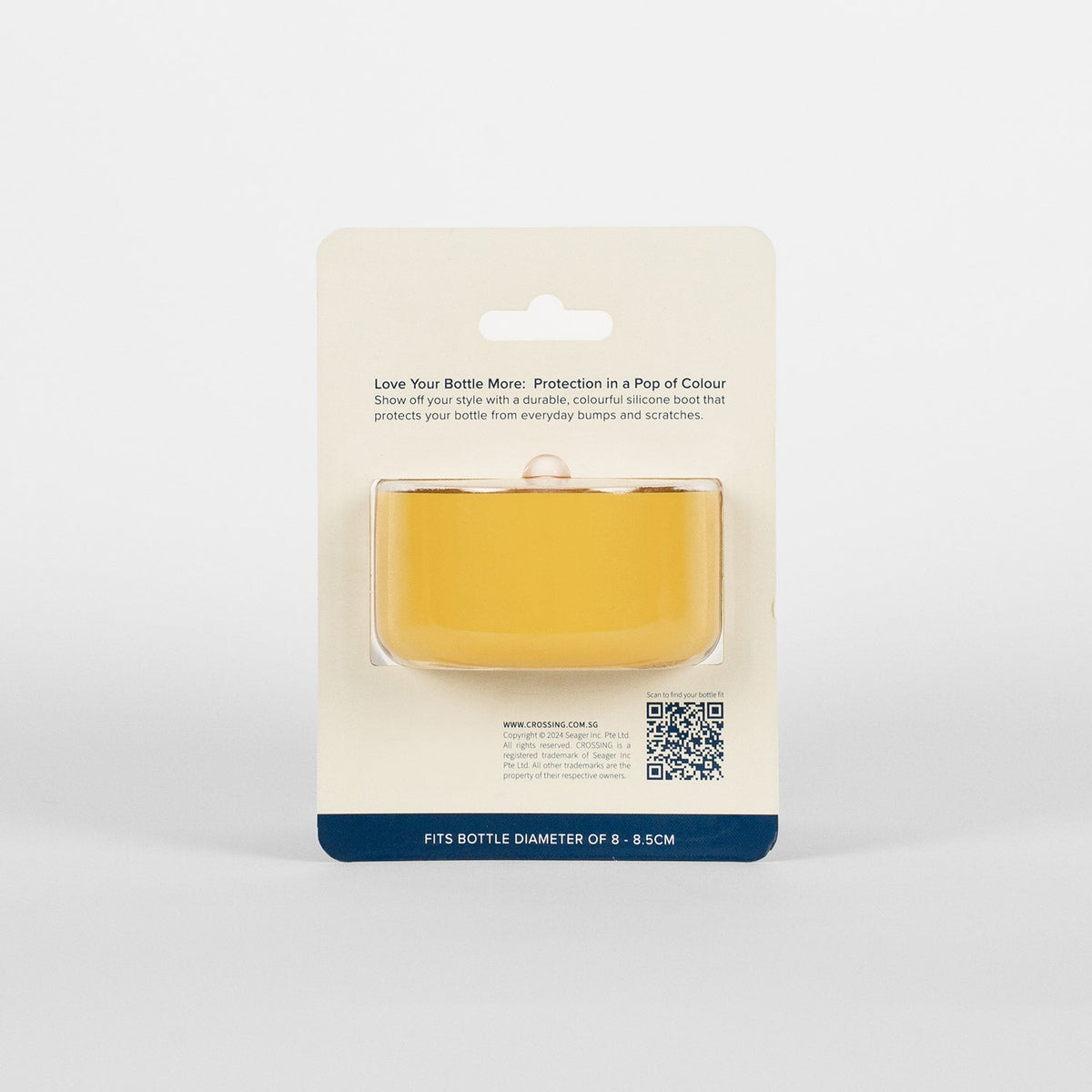 Crossing Silicone Water Bottle Boot - Fits Diameter 8-8.5cm (780ml) Blistered Pack - Yellow