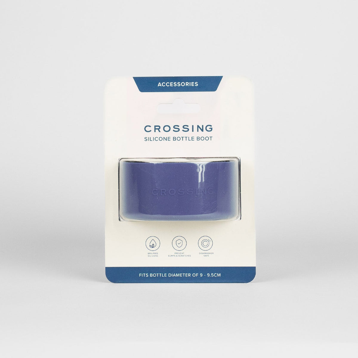 Crossing Silicone Water Bottle Boot - Fits Diameter 9-9.5cm (1100ml) Blistered Pack - Dark Blue