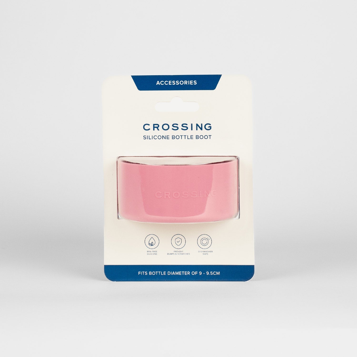Crossing Silicone Water Bottle Boot - Fits Diameter 9-9.5cm (1100ml) Blistered Pack - Pink