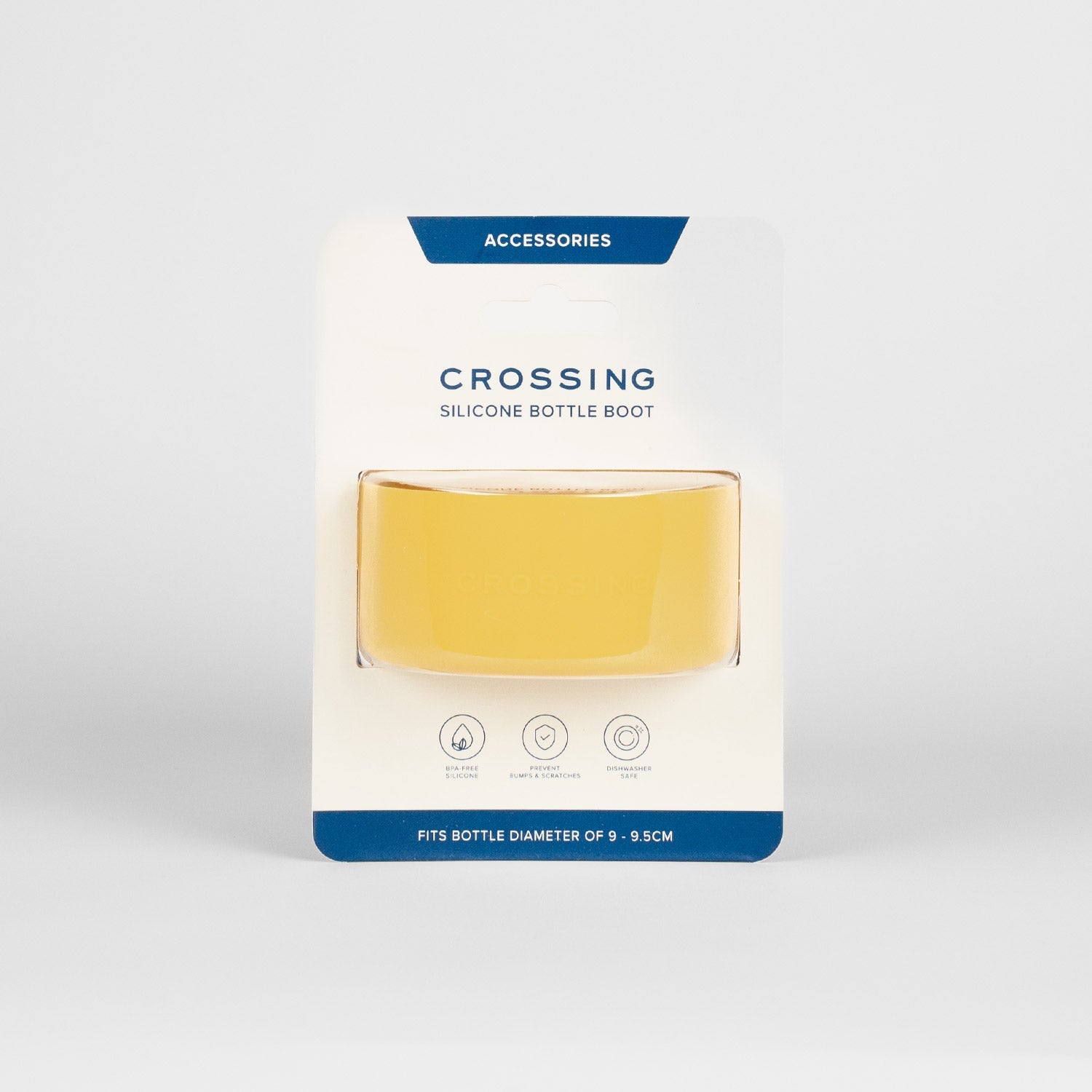 Crossing Silicone Water Bottle Boot - Fits Diameter 9-9.5cm (1100ml) Blistered Pack - Yellow