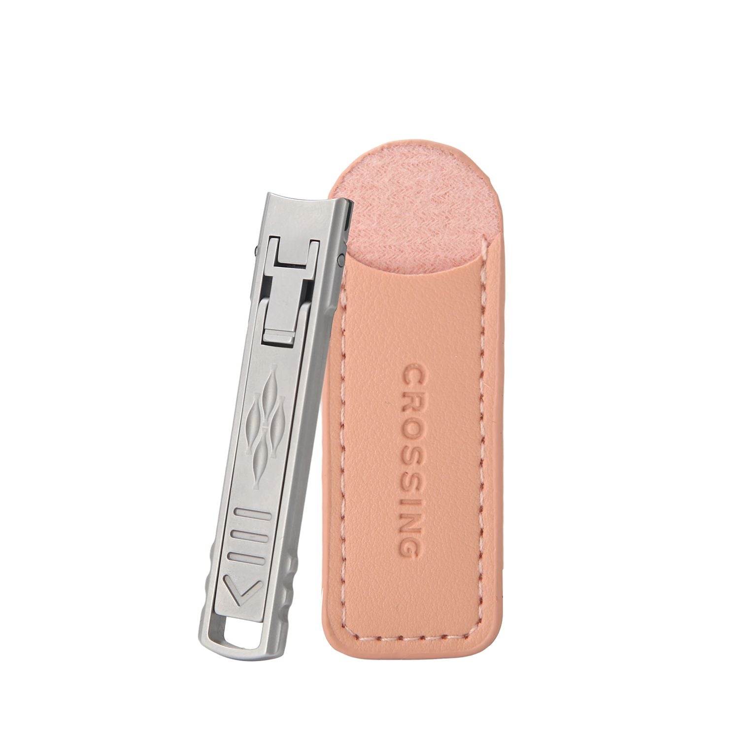 Crossing Compact Travel Stainless-Steel Nail Clippers With Pouch - Pink