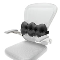 Crossing Inflatable Air Pump Lumbar Back Support Travel Pillow - Black