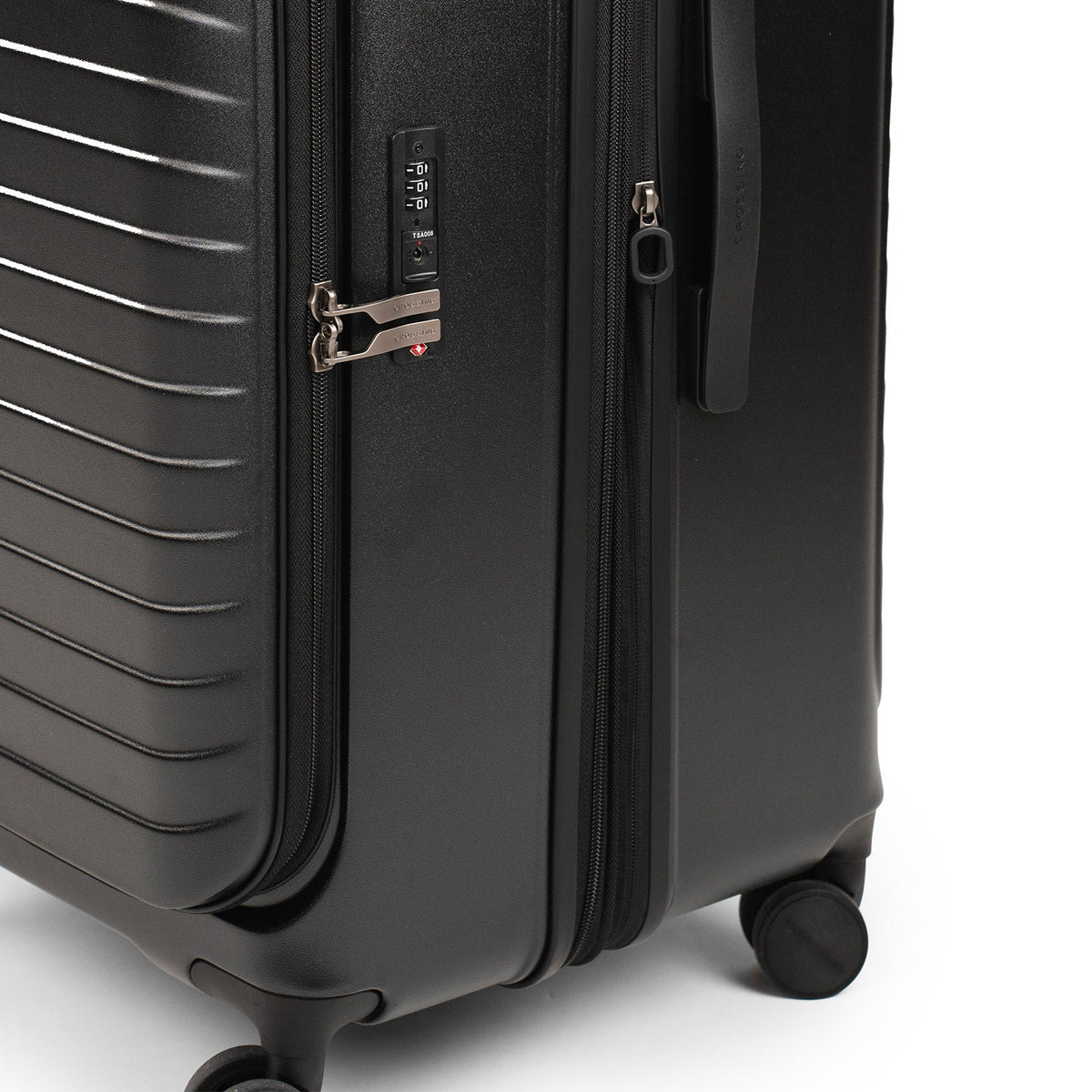 CROSSING INVI TRUNK 30" Large Expandable Luggage With Front & Middle Access - Black