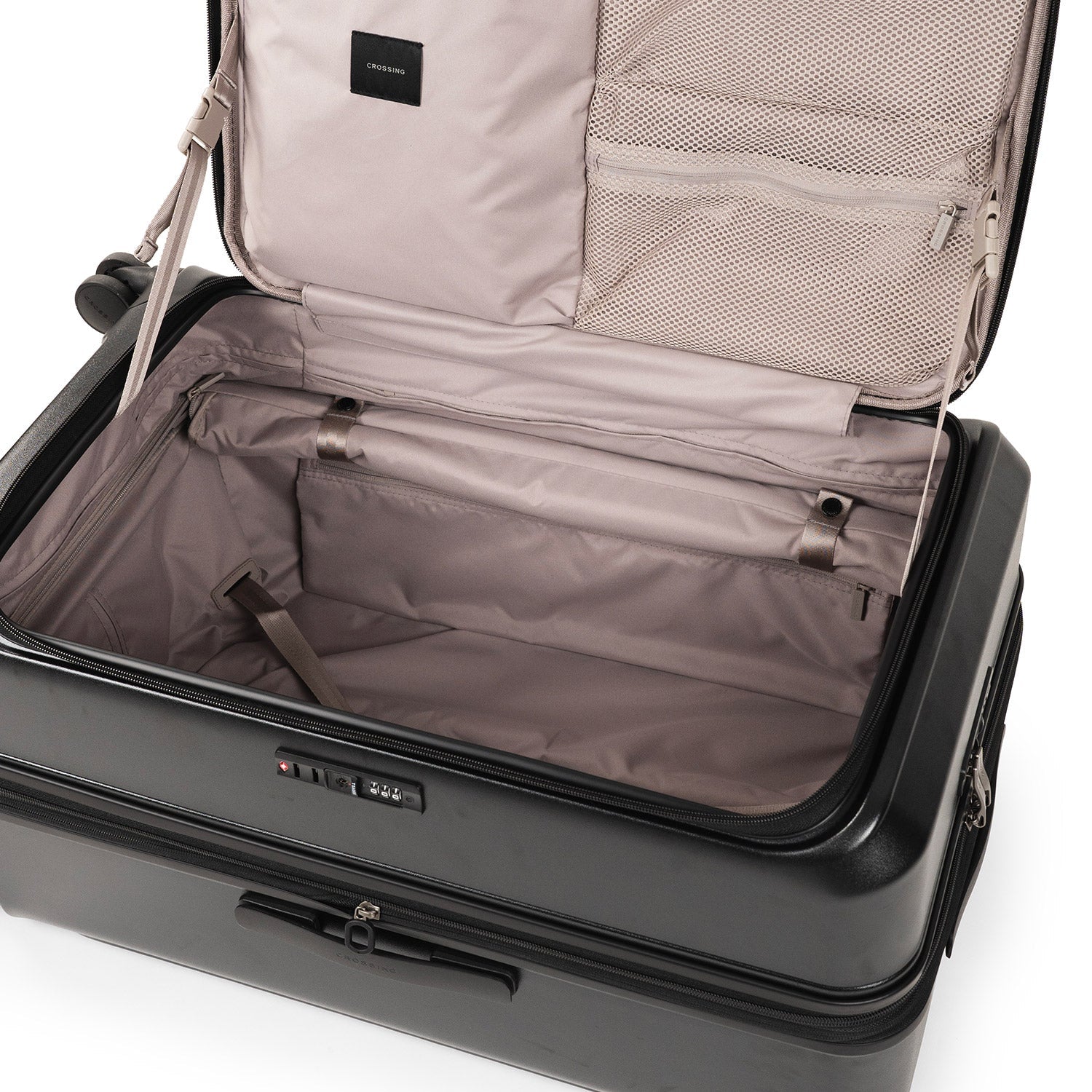 CROSSING INVI TRUNK 30" Large Expandable Luggage With Front & Middle Access - Black