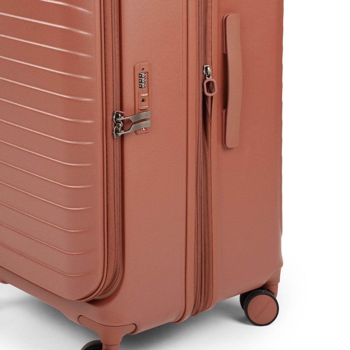 CROSSING INVI TRUNK 30" Large Expandable Luggage With Front & Middle Access - Brick