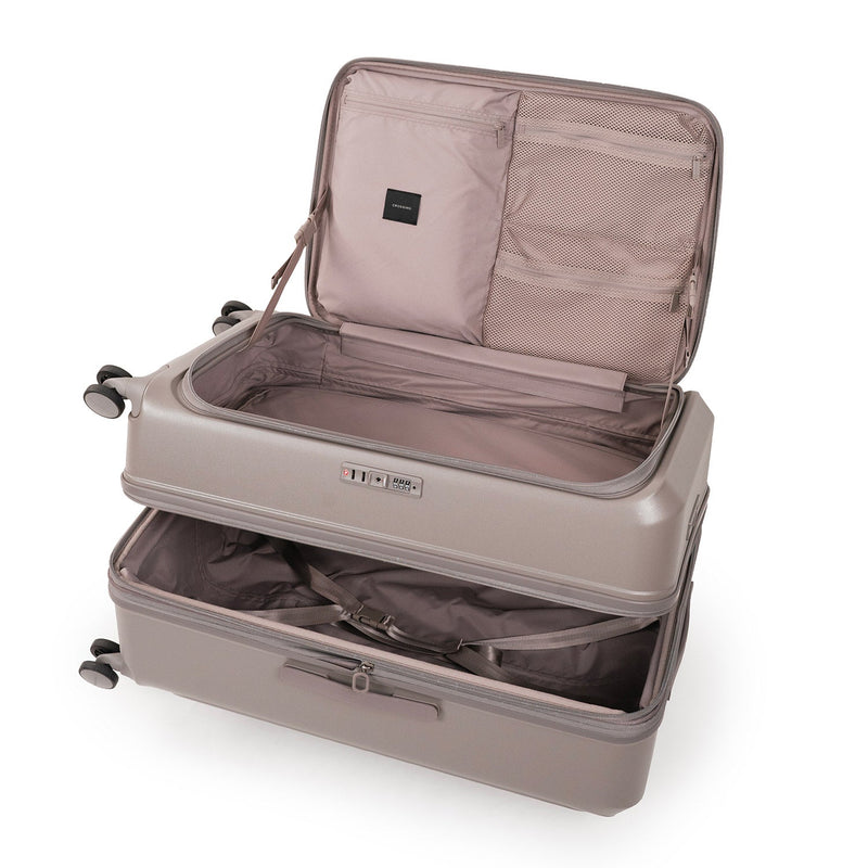CROSSING INVI TRUNK 30" Large Expandable Luggage With Front & Middle Access - Latte