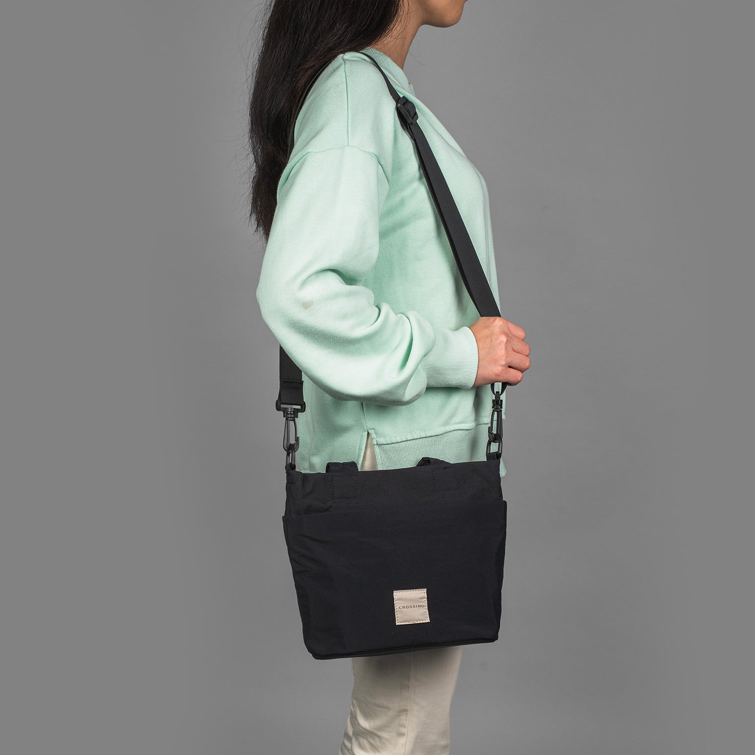 Crossing Jill Anti-Theft RFID Dual Carry Crossbody Bag - Black