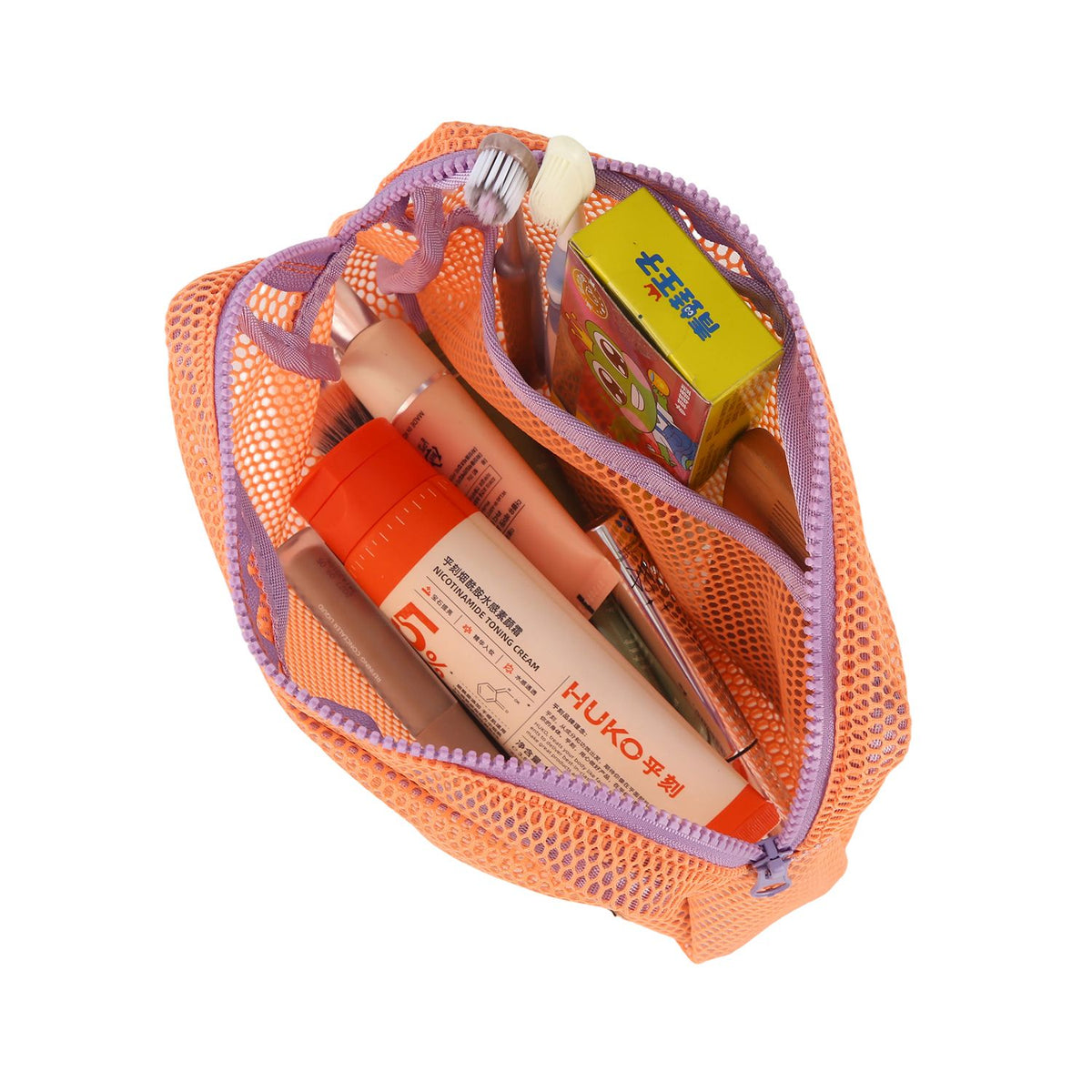 Crossing Jules Everywhere Mesh Pouch (Large) - Light Orange/Purple
