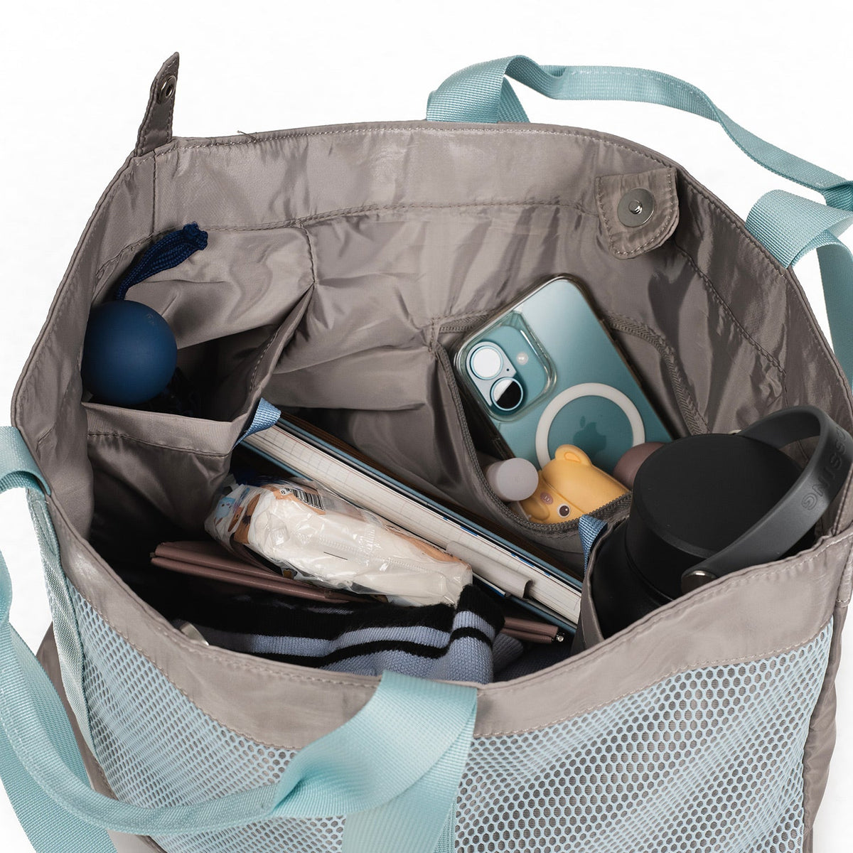 Crossing Meg Dual Carry Mesh Tote Bag - Grey/Light Blue