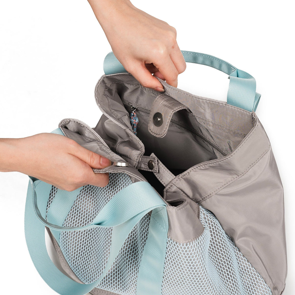 Crossing Meg Dual Carry Mesh Tote Bag - Grey/Light Blue