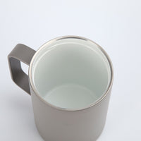 Crossing Neo Insulated S/S Leakproof Ceramic Mug W Handle And Lid 400ml - Latte (Light Grey)