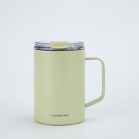 Crossing Neo Insulated S/S Leakproof Ceramic Mug W Handle And Lid 400ml - Pistachio (Mint)