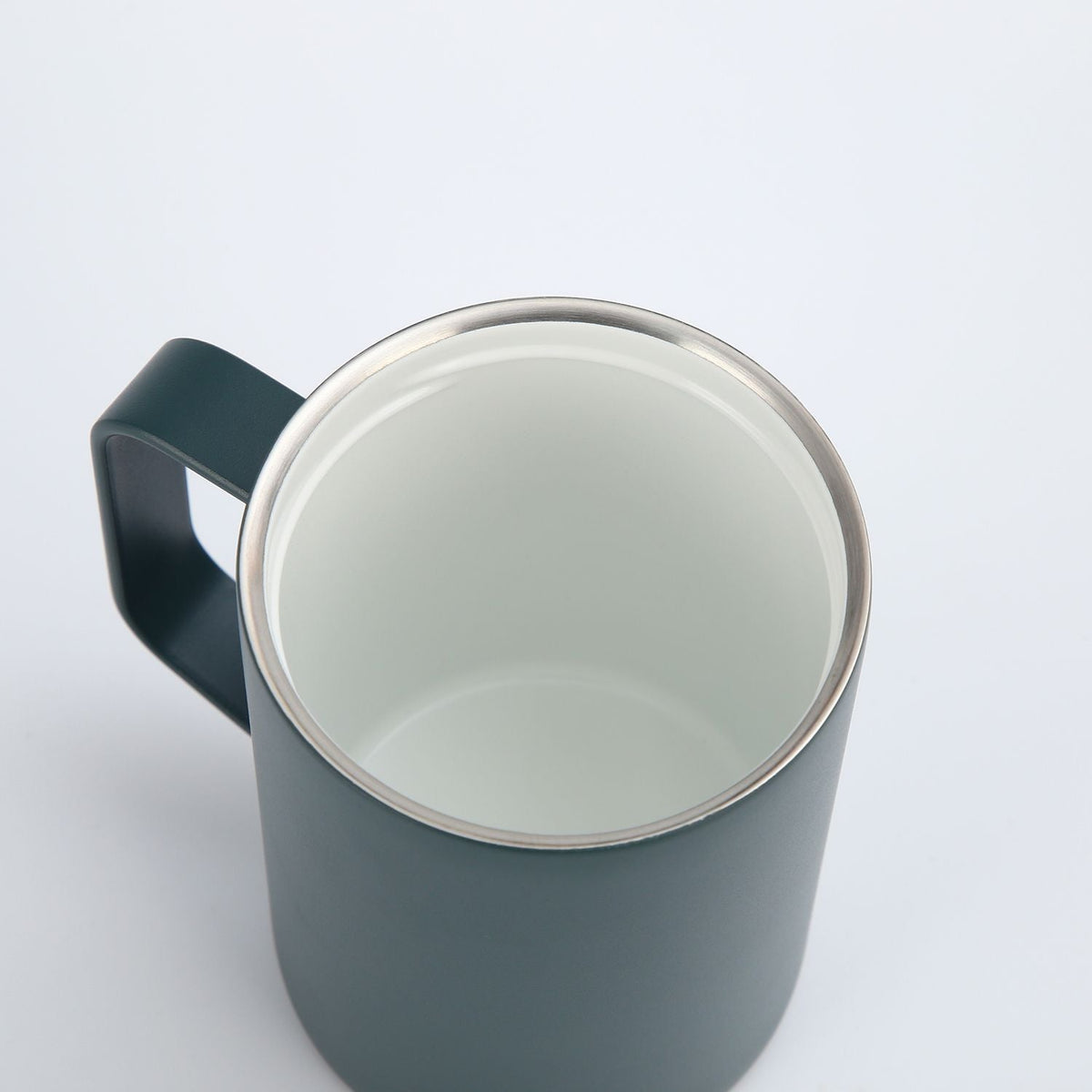 Crossing Neo Insulated S/S Leakproof Ceramic Mug W Handle And Lid 400ml - Squash (Dark Green)