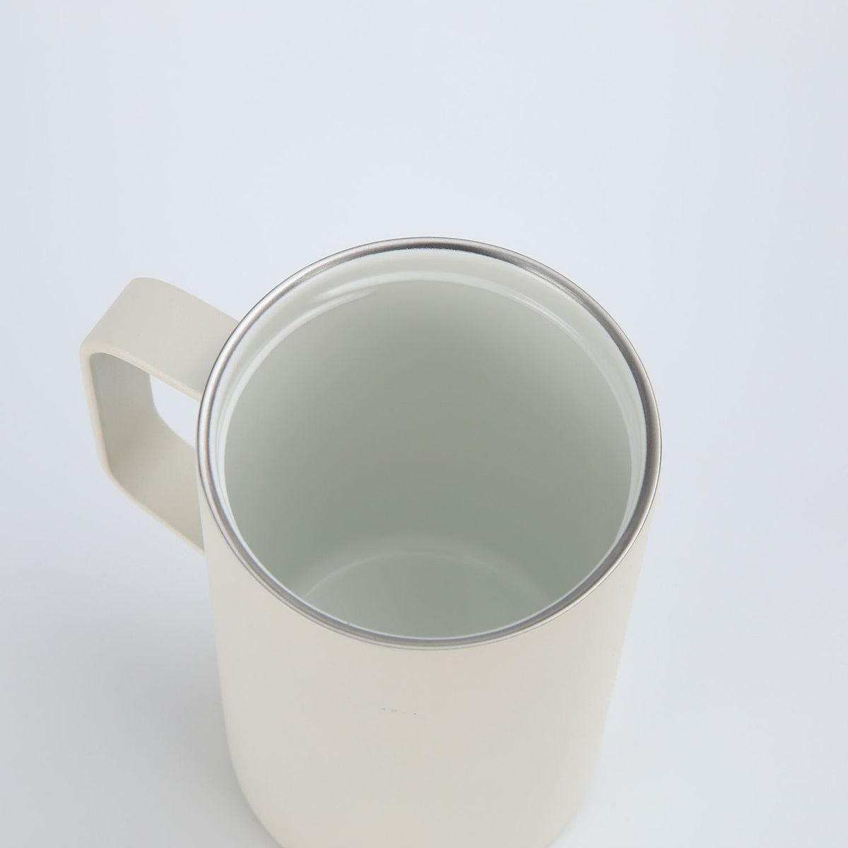 Crossing Neo Insulated S/S Leakproof Ceramic Mug W Handle And Lid 500ml - Cotton (White)
