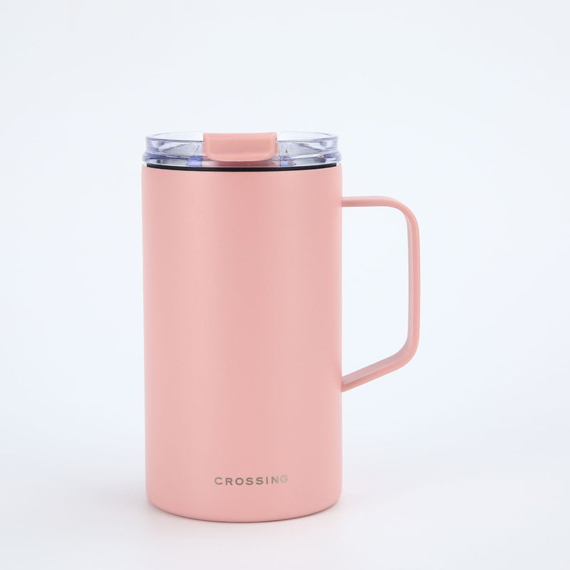 Crossing Neo Insulated S/S Leakproof Ceramic Mug W Handle And Lid 500ml - Dusty Rose (Pink)