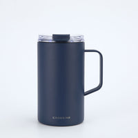 Crossing Neo Insulated S/S Leakproof Ceramic Mug W Handle And Lid 500ml - Ink Blue (Dark Blue)