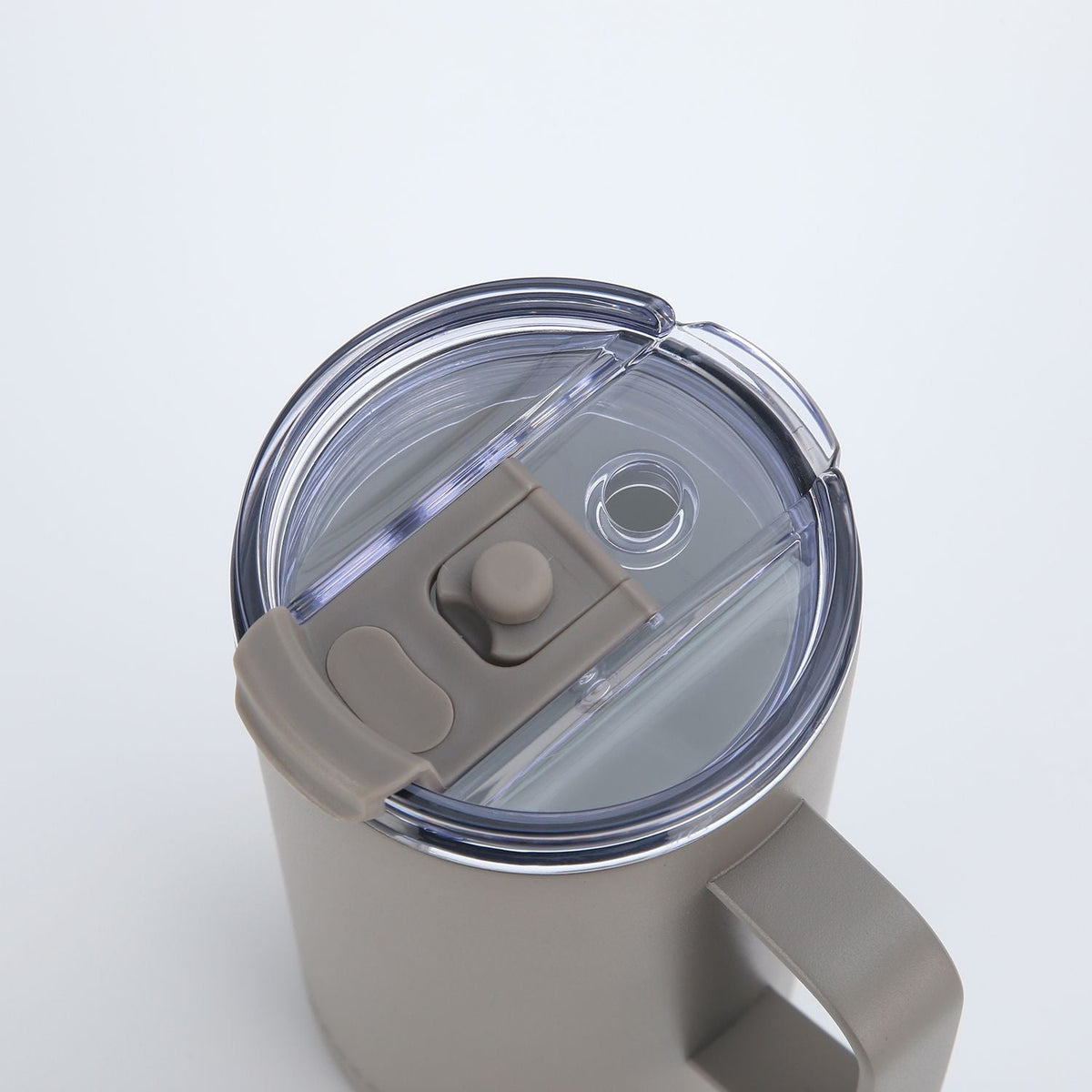 Crossing Neo Insulated S/S Leakproof Ceramic Mug W Handle And Lid 500ml - Latte (Light Grey)