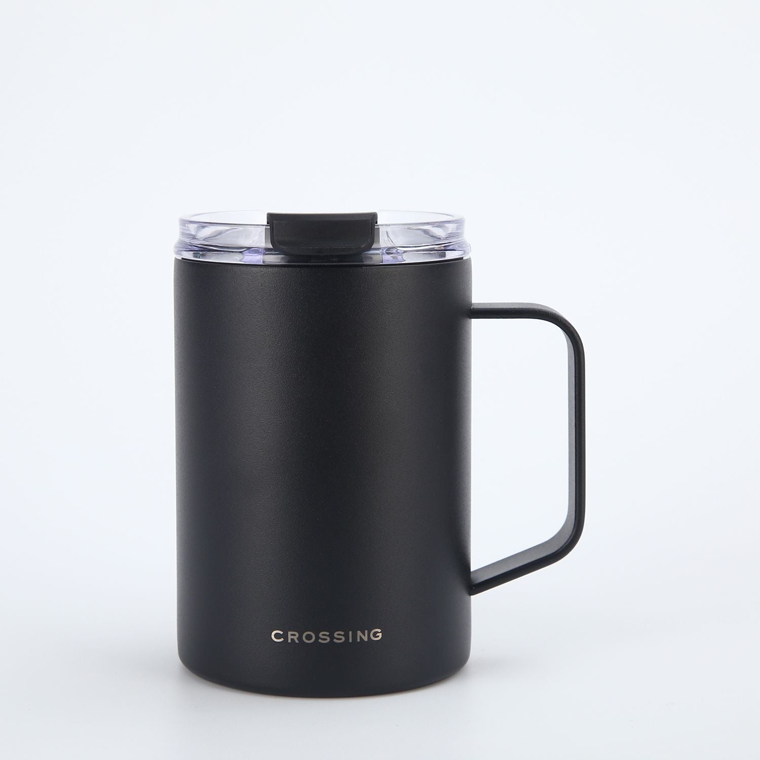 Crossing Neo V2 Insulated S/S Leakproof Lid Ceramic Mug W Handle And Silicone Base 400ml - Black