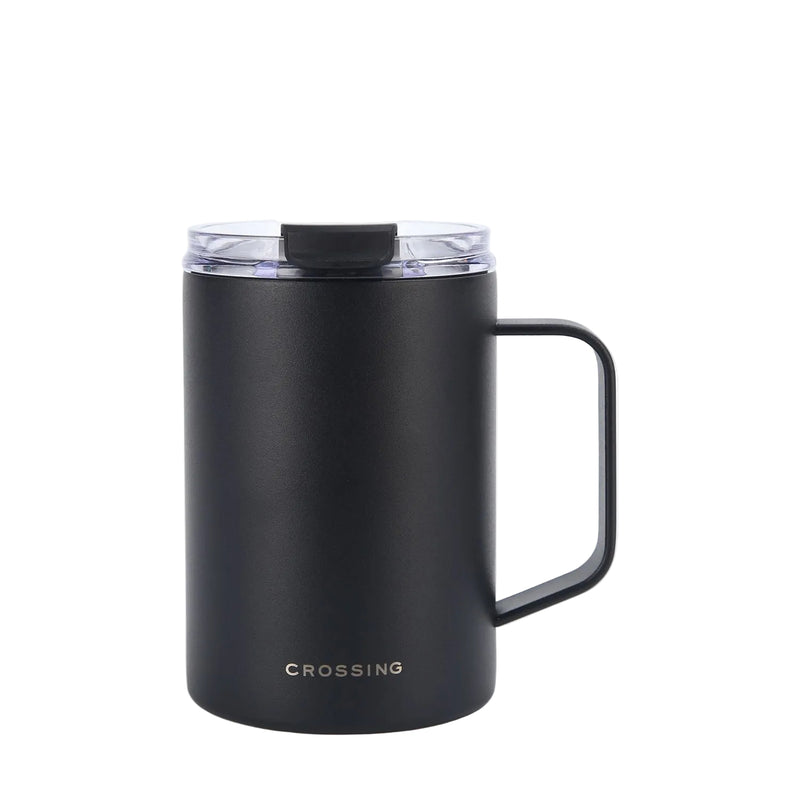 Crossing Neo V2 Insulated S/S Leakproof Lid Ceramic Mug W Handle And Silicone Base 400ml - Black