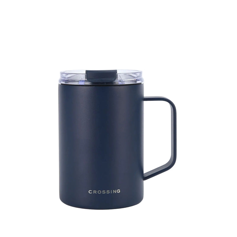 Crossing Neo V2 Insulated S/S Leakproof Lid Ceramic Mug W Handle And Silicone Base 400ml - Ink Blue (Dark Blue)