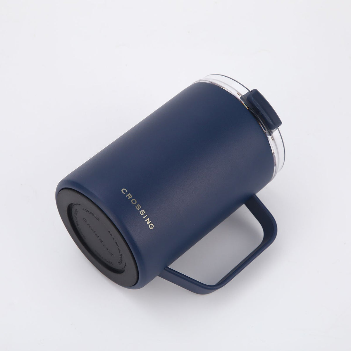 Crossing Neo V2 Insulated S/S Leakproof Lid Ceramic Mug W Handle And Silicone Base 400ml - Ink Blue (Dark Blue)