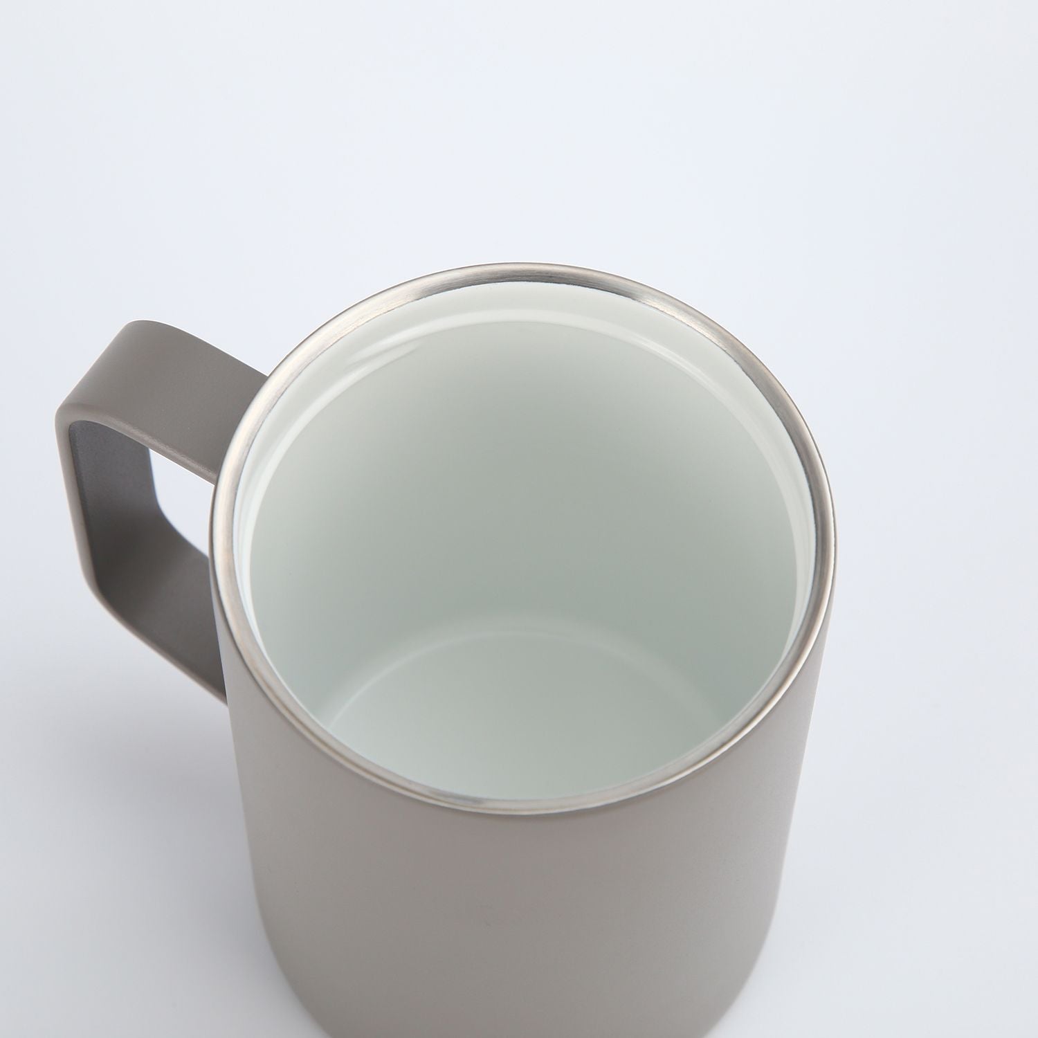 Crossing Neo V2 Insulated S/S Leakproof Lid Ceramic Mug W Handle And Silicone Base 400ml - Latte (Light Grey)