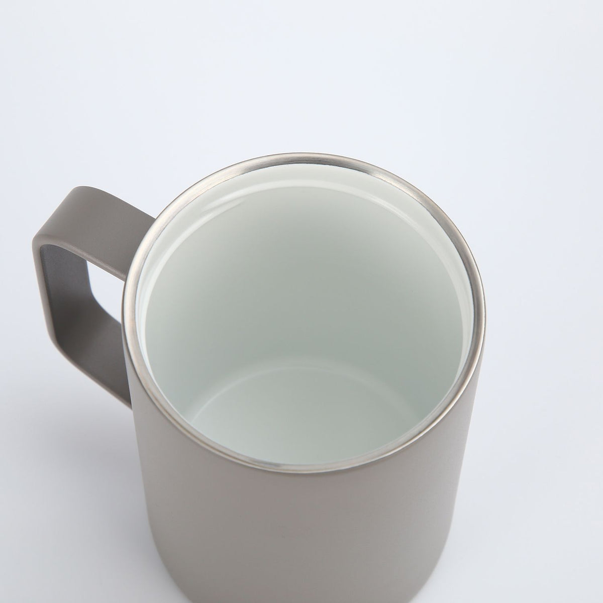 Crossing Neo V2 Insulated S/S Leakproof Lid Ceramic Mug W Handle And Silicone Base 400ml - Latte (Light Grey)