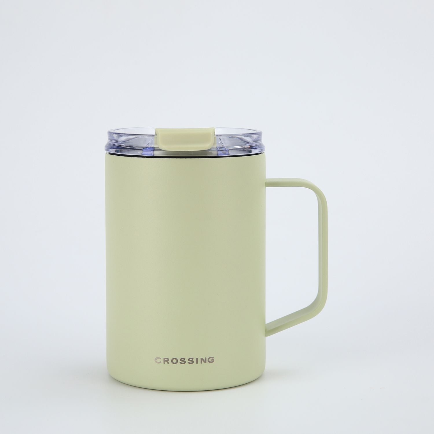 Crossing Neo V2 Insulated S/S Leakproof Lid Ceramic Mug W Handle And Silicone Base 400ml - Pistachio (Mint)
