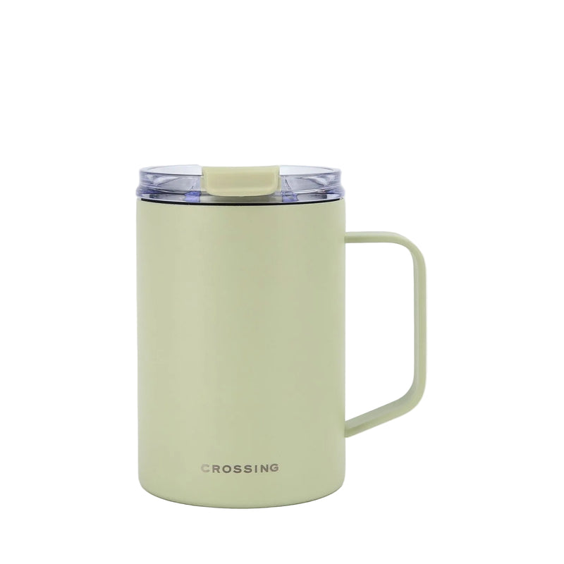 Crossing Neo V2 Insulated S/S Leakproof Lid Ceramic Mug W Handle And Silicone Base 400ml - Pistachio (Mint)