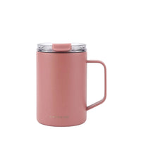Crossing Neo V2 Insulated S/S Leakproof Lid Ceramic Mug W Handle And Silicone Base 400ml - Rose Quartz