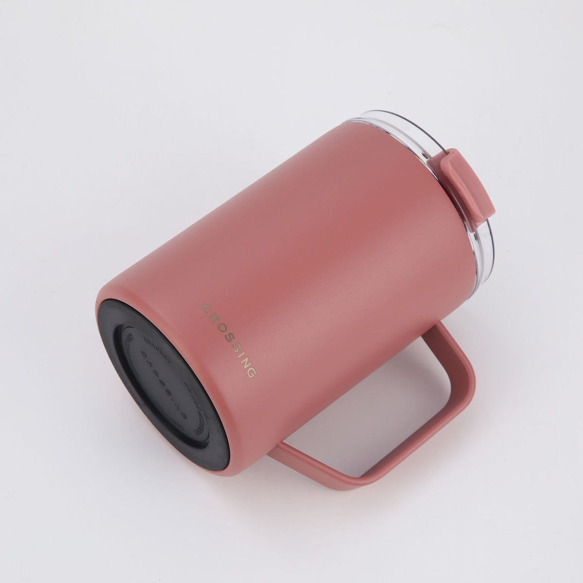 Crossing Neo V2 Insulated S/S Leakproof Lid Ceramic Mug W Handle And Silicone Base 400ml - Rose Quartz