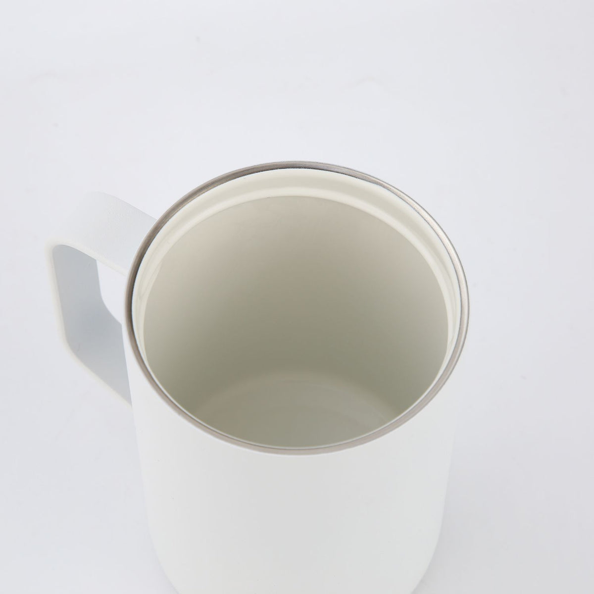 Crossing Neo V2 Insulated S/S Leakproof Lid Ceramic Mug W Handle And Silicone Base 500ml - Frost White