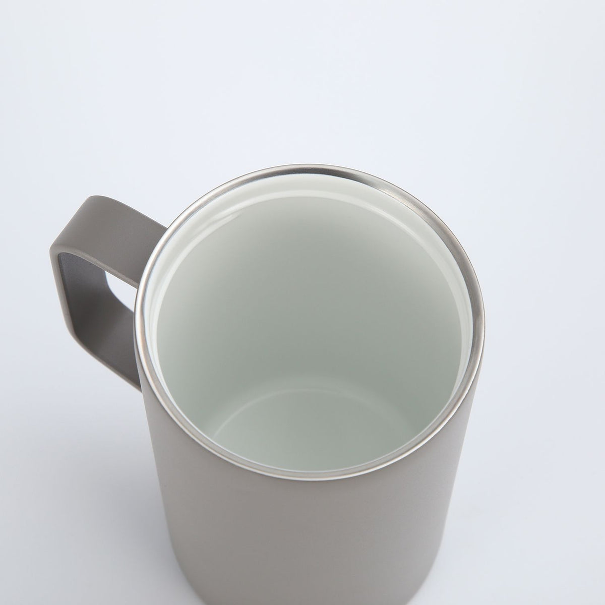 Crossing Neo V2 Insulated S/S Leakproof Lid Ceramic Mug W Handle And Silicone Base 500ml - Latte (Light Grey)