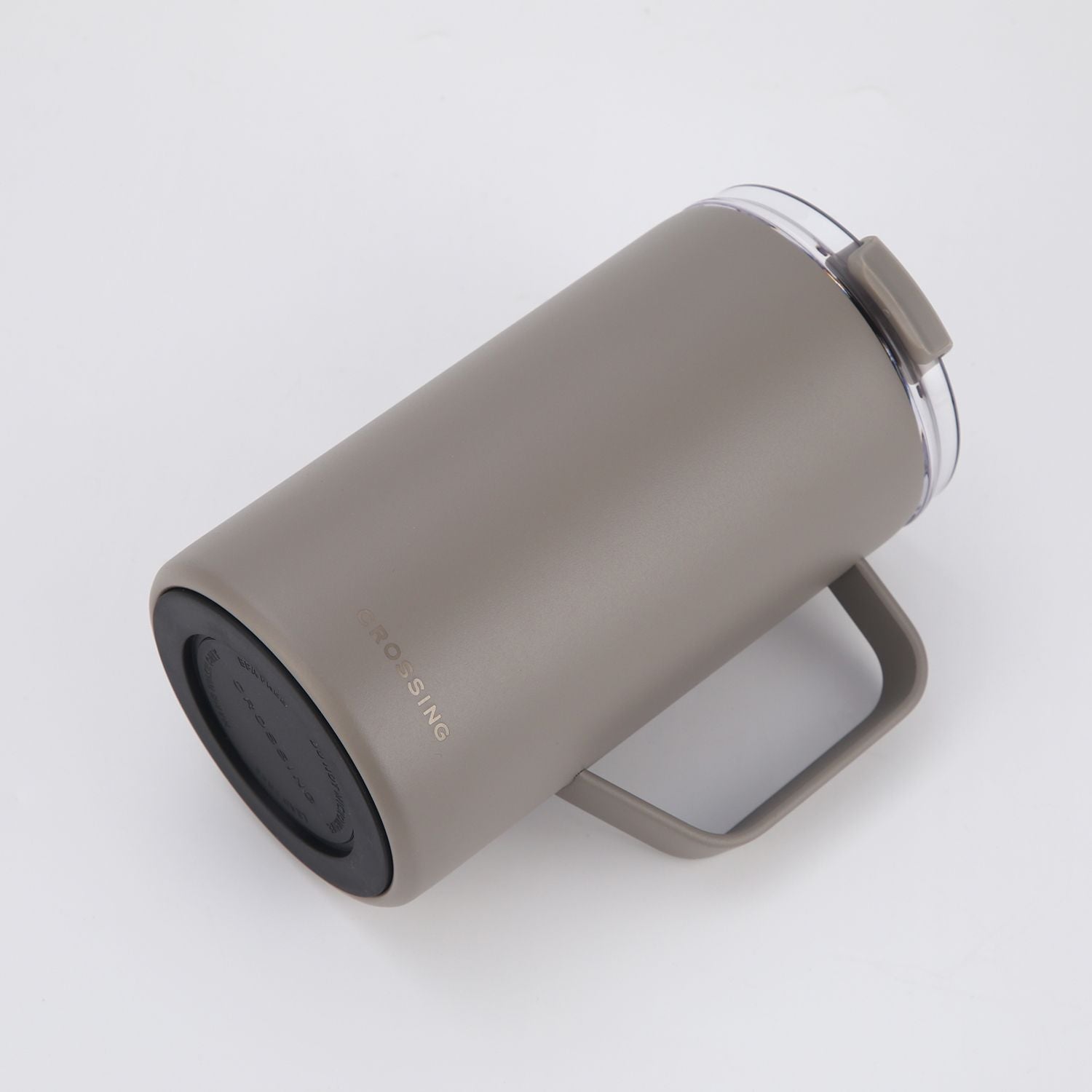 Crossing Neo V2 Insulated S/S Leakproof Lid Ceramic Mug W Handle And Silicone Base 500ml - Latte (Light Grey)