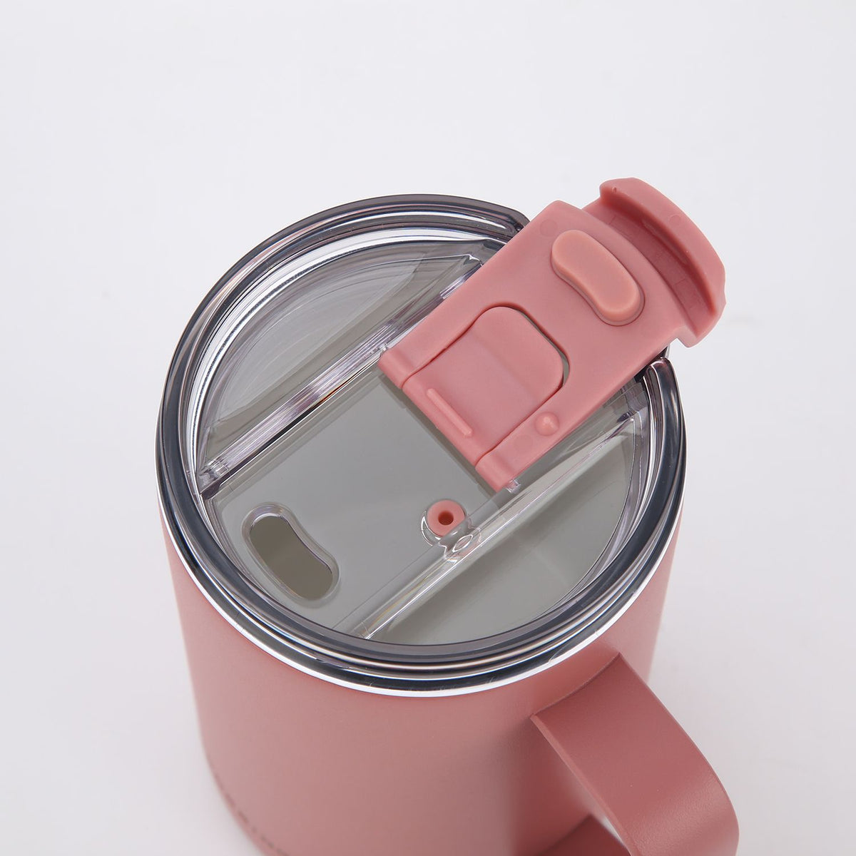 Crossing Neo V2 Insulated S/S Leakproof Lid Ceramic Mug W Handle And Silicone Base 500ml - Rose Quartz