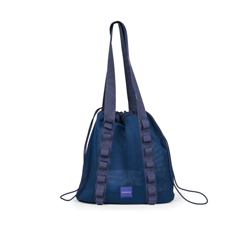 Crossing Noa Drawstring Mesh Tote Bag - Dark Blue