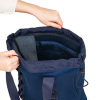 Crossing Noa Drawstring Mesh Tote Bag - Dark Blue