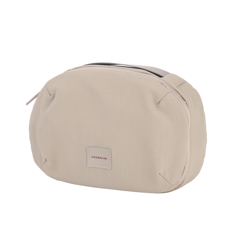 Crossing Nylon Checked Hanging Toiletry Bag Pro - Light Grey