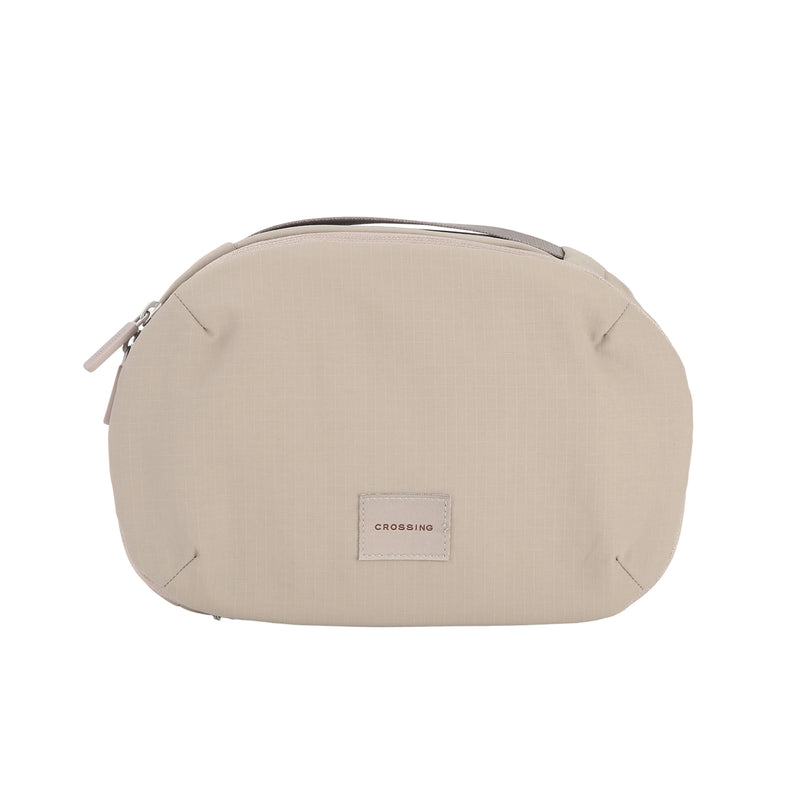 Crossing Nylon Checked Hanging Toiletry Bag Pro - Light Grey