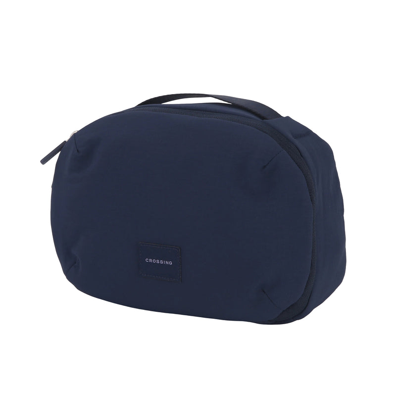 Crossing Nylon Checked Hanging Toiletry Bag Pro - Navy