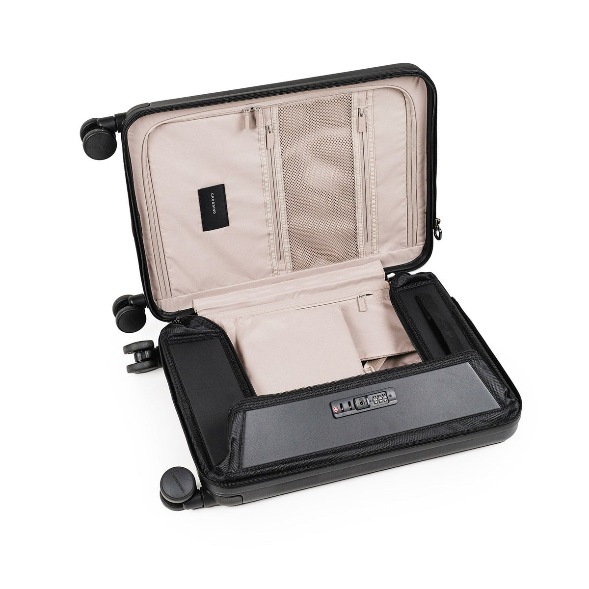 Crossing Ori Collapsible Polycarbonate Carry On 20" Luggage - Black