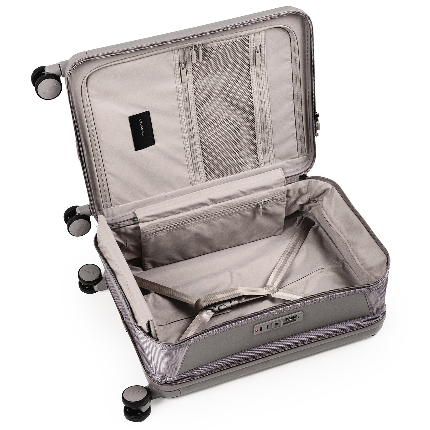 Crossing Ori Collapsible Polycarbonate Carry On 20" Luggage - Latte