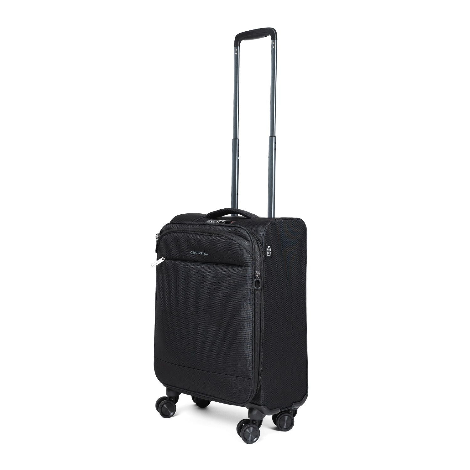 Crossing RECO Recycled Lightweight Soft Case Carry On Luggage T22 - Black
