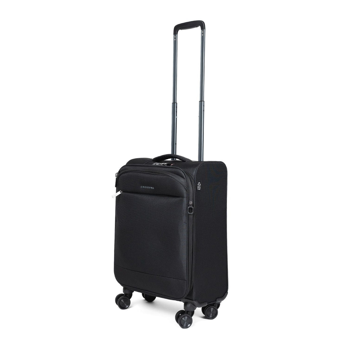 Crossing RECO Recycled Lightweight Soft Case Carry On Luggage T22 - Black