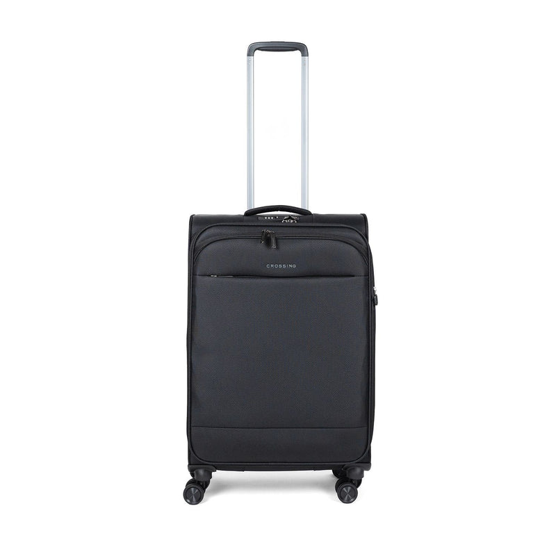 Crossing RECO Recycled Lightweight Soft Case Medium Luggage T26 - Black