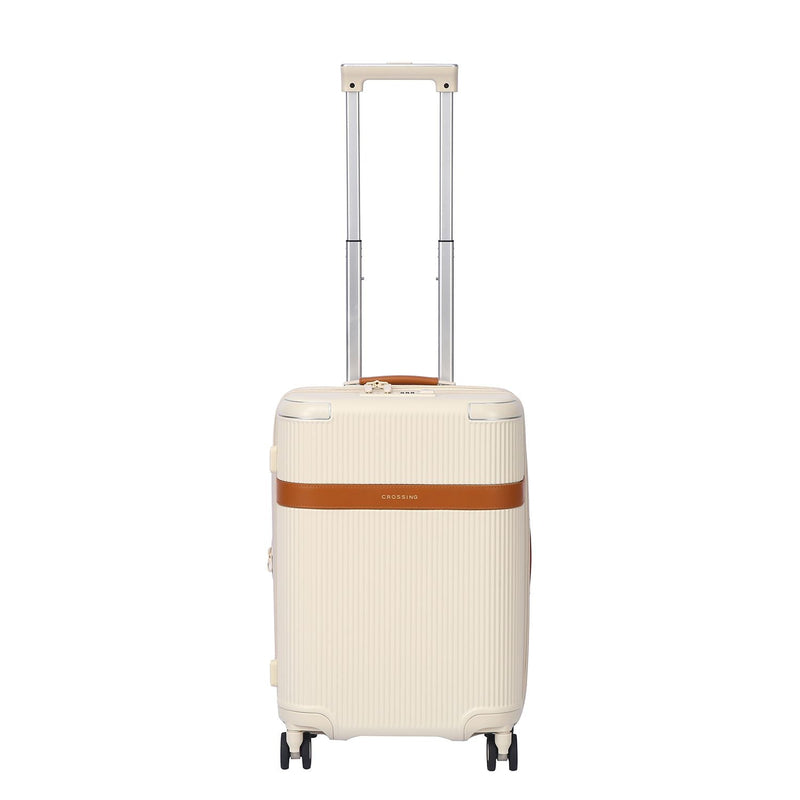 Crossing RIVE Polycarbonate Hard Case Carry On Luggage - Cream