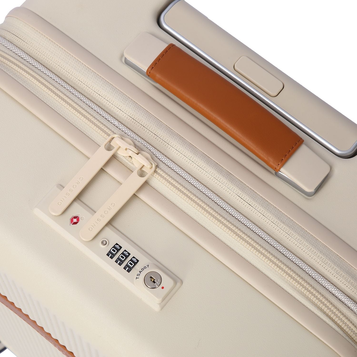 Crossing RIVE Polycarbonate Hard Case Carry On Luggage - Cream