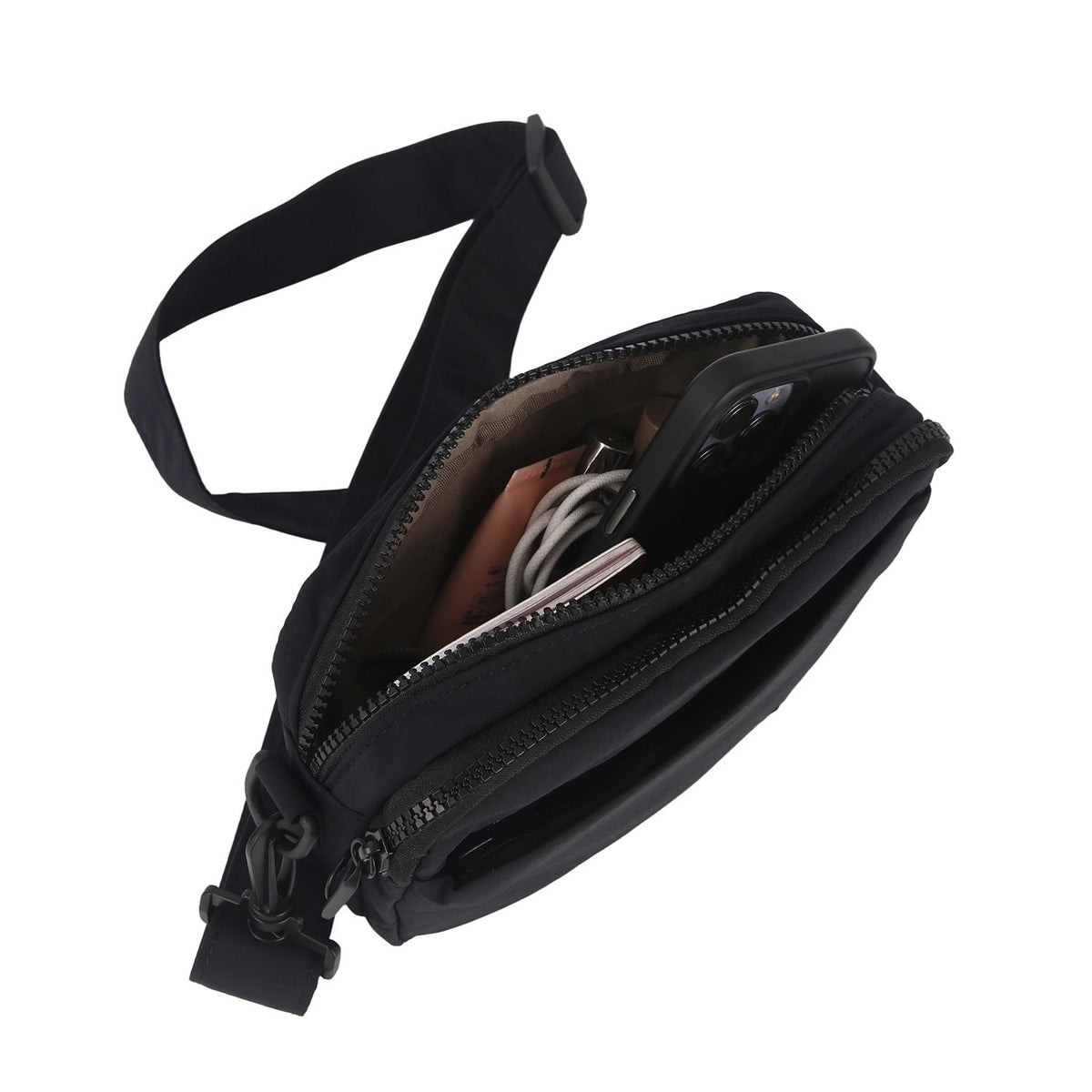 Crossing Sam Anti-Theft RFID Crossbody Bag V2 - Black