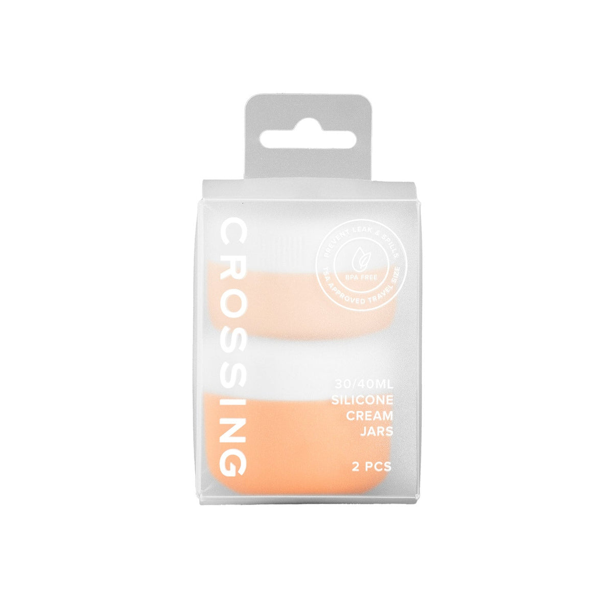 Crossing Silicone Leak Proof TSA Approved Travel Size Cream Jar 30/40 ml (2 Pack) - L.Orange/Orange